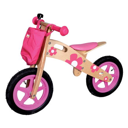 Wooden balance bike pink