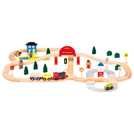 Wooden Railway Set 70 pcs