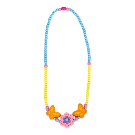 Necklace, pink flower